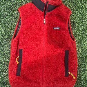vintage 90s Patagonia Red Sherpa Fleece PEF vest Men’s size S